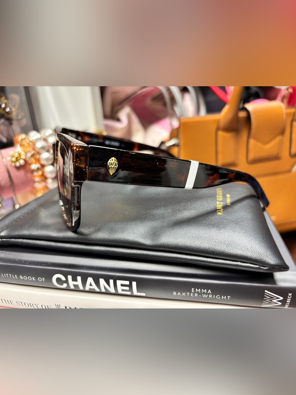 Kurt Geiger London 55mm Gradient Square Sunglasses in Glittery Tortoise - Picture 9 of 9